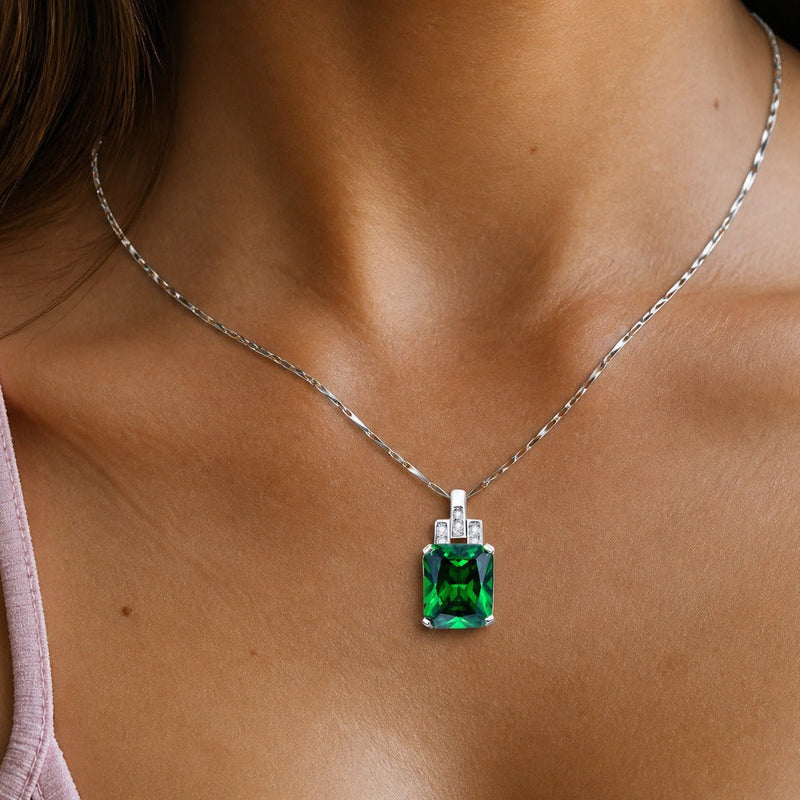 Emerald Eternal White Gold Necklace