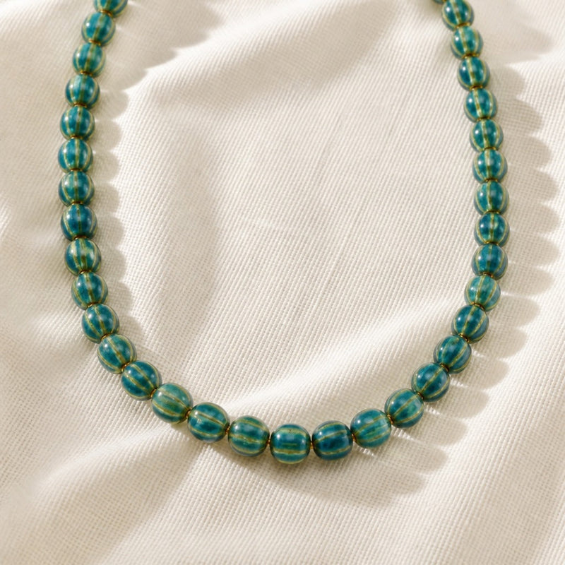 Trendy Pumpkin Beads Necklace