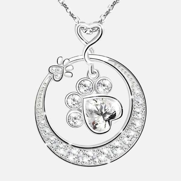Paw Print Cubic Zirconia Necklace