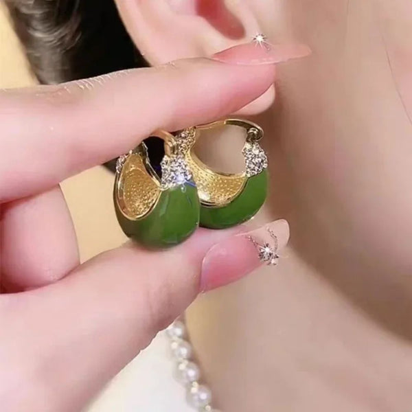 Retro Green Earrings