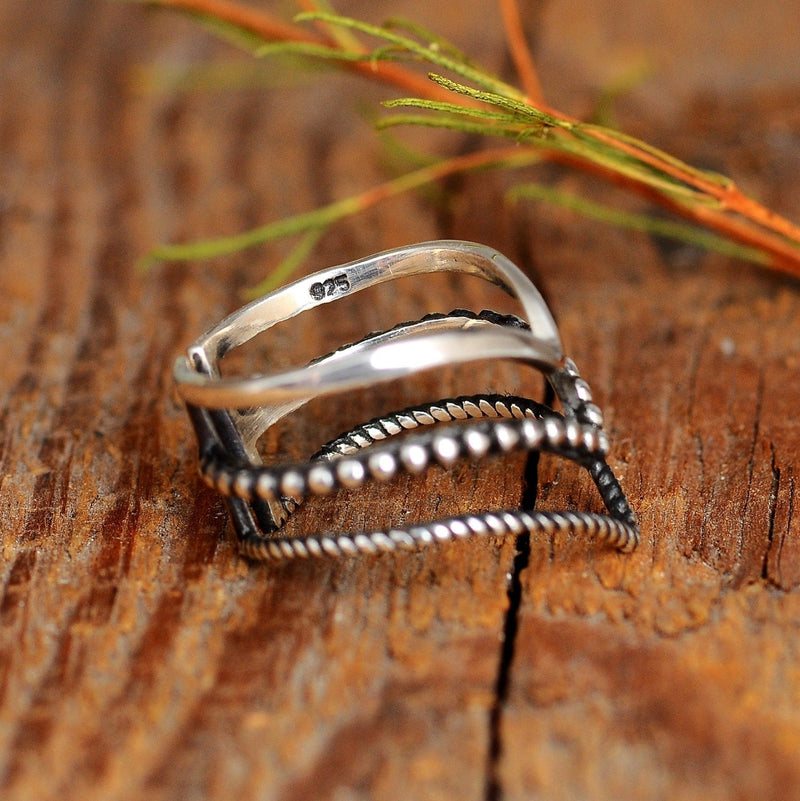 Triple Chevron Boho Ring