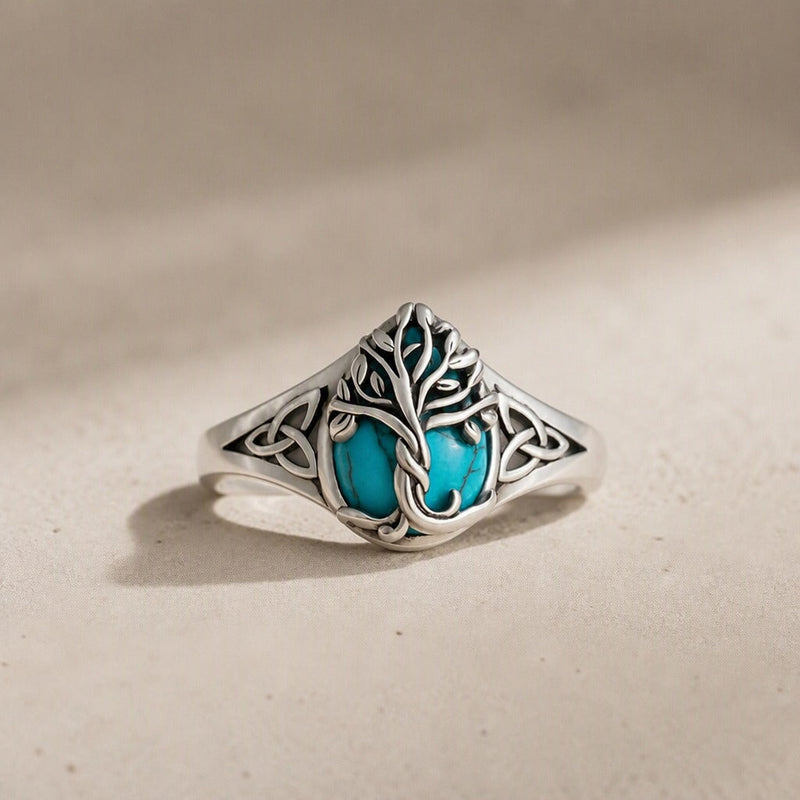 Turquoise Tree of Life Ring